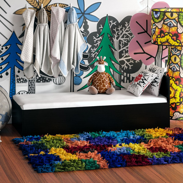 Стандарт Кровать 0800, цвет венге, ШхГхВ 83,5х203,5х70 см., сп.м. 800х2000 мм., без матраса, основание есть