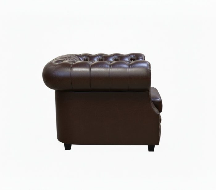 Кресло Честер ЛОФТ, экокожа, коричневый венге