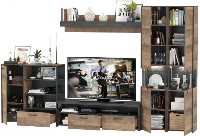 Трувор Гостиная 035, дуб гранж песочный/интра