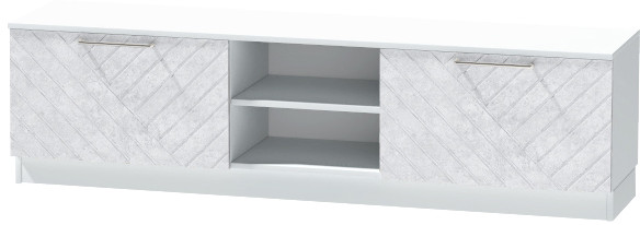 Тумба для ТВ-техники напольная "Иннэс-7", Белый/Бетон снежный