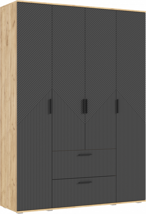 Сильвия Спальня, Браш Графит/Дуб крафт