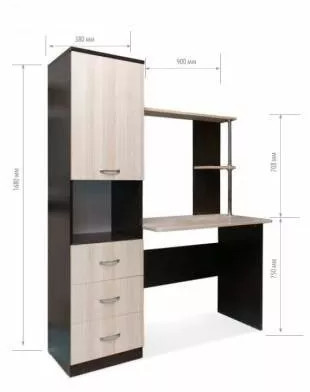 Стол компьютерный СК-8 венге/ясень шимо светлый