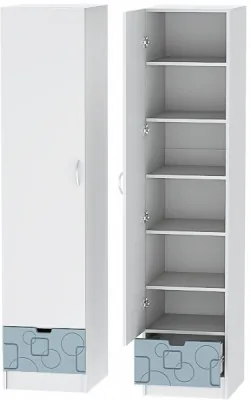 Детский Пенал Бриз МДФ, Белый/Антарктида (Квадрат)