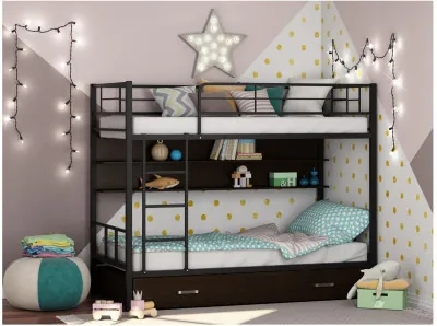 Двухъярусная кровать Севилья 2ПЯ (Черный, Венге)