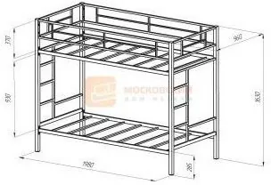 Двухъярусная кровать Севилья, серая