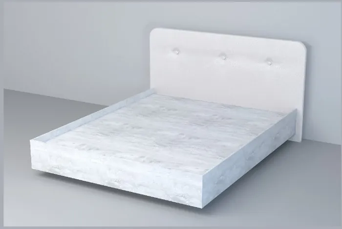 Кровать 1,4 арт.031 (Пуговицы) ЛН. (Дуб Крафт Золотой/Стальной Серый)