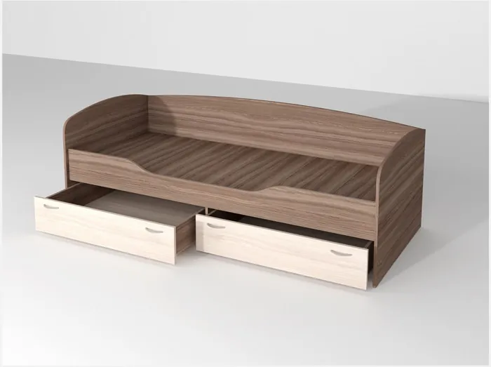 Кровать Бриз-2 80х190 (Белый / Цемент светлый)