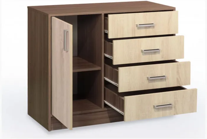 Комод К800-1Д, Вотан/Белый гладкий