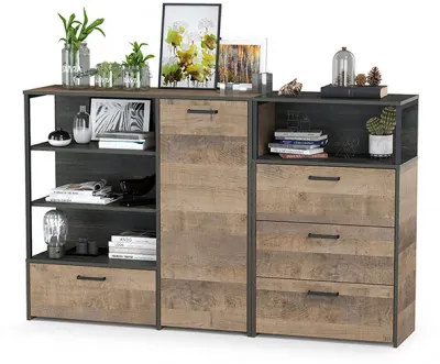 Трувор 13.307.01 Комод + 13.307.02 Комод с ящиками, дуб гранж песочный/интра