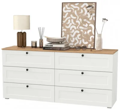 Остин 16.240 Комод, белый шагрень/дуб крафт золотой