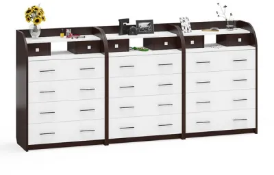 Три комода С-МД-К6 (Шесть), венге/белый шагрень