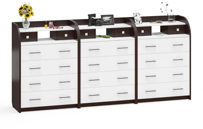 Три комода С-МД-К6 (Шесть), венге/белый шагрень