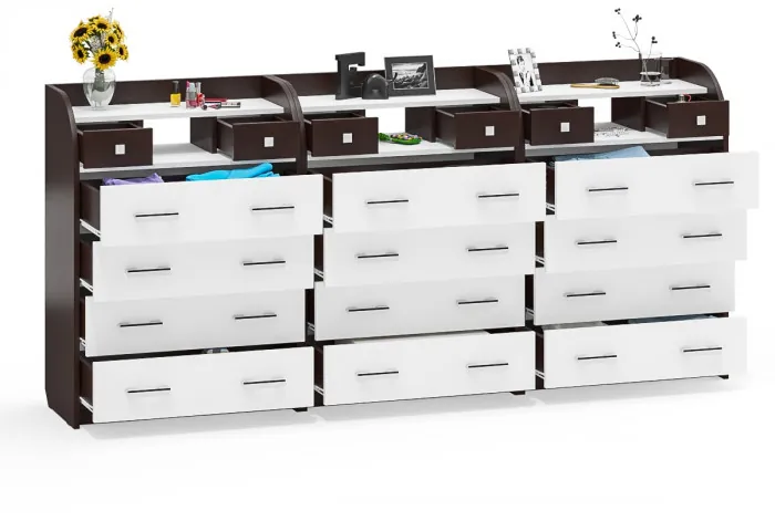 Три комода С-МД-К6 (Шесть), венге/белый шагрень