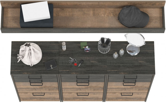 Трувор Прихожая 171, цвет дуб гранж песочный/интра, ШхГхВ 150х37х195 см.