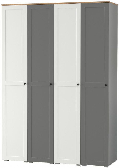 Остин 13.225 Шкаф-пенал 4 шт., цвет белый шагрень/серый графит/дуб крафт золотой, ШхГхВ 160х54,3х229,6 см., универсальная сборка