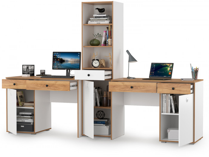 Вуди Компоновка № 10, белый премиум/дуб крафт золотой