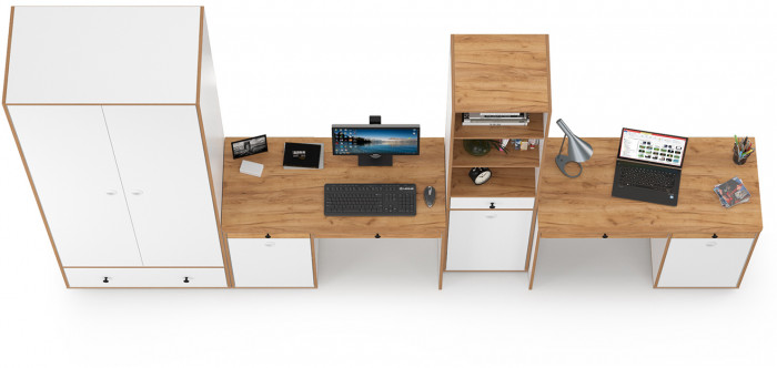 Вуди Компоновка № 29, белый премиум/дуб крафт золотой