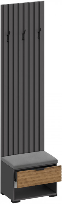 Модульная Прихожая Ома, набор №3, Графит/Дуб Тортуга, Simple 27