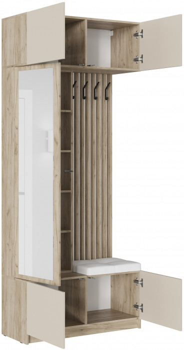 Модульная прихожая Бостон ЛДСП, крафт серый/кашемир