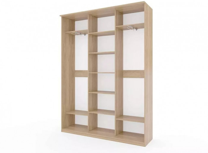 Шкаф купе Модерн 2076х450 3-х дверный 3-х секционный зеркальный ясень