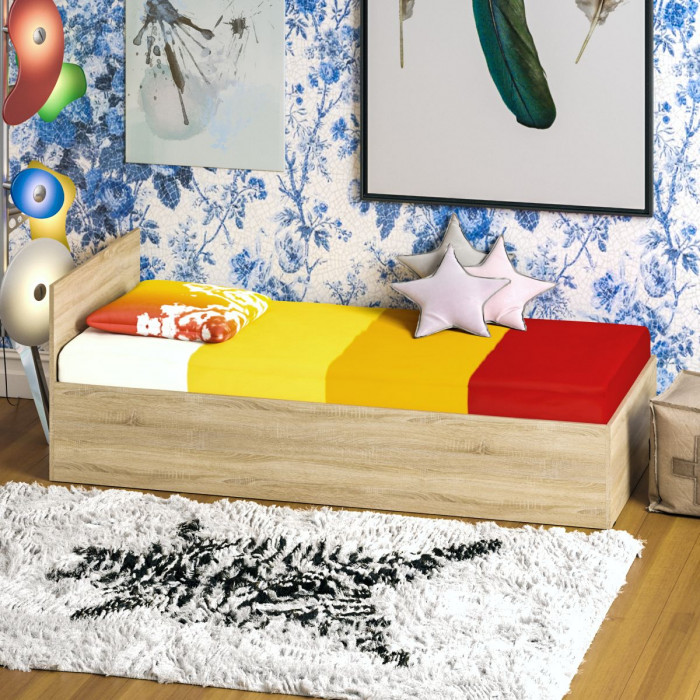 Стандарт Кровать 0900, цвет дуб сонома, ШхГхВ 93,5х203,5х70 см., сп.м. 900х2000 мм., без матраса, основание есть