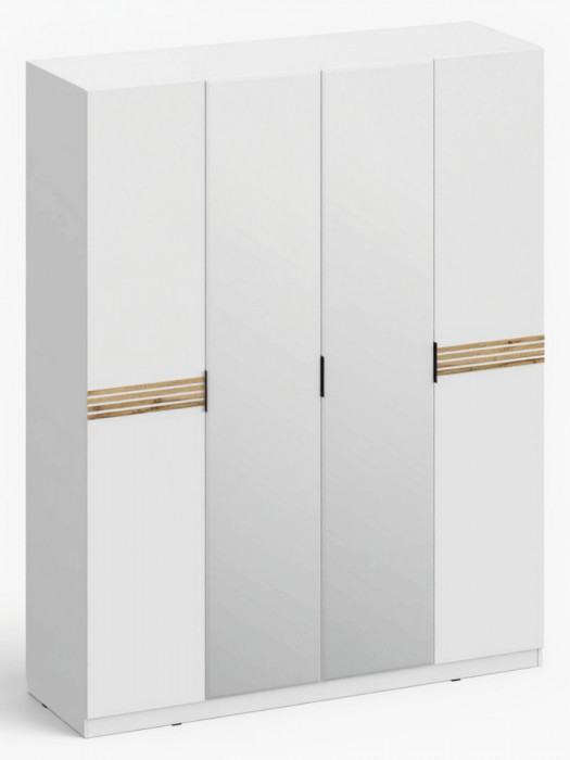 Модульная спальня Нао, набор №4, Белый/Профиль МДФ Дуб вотан