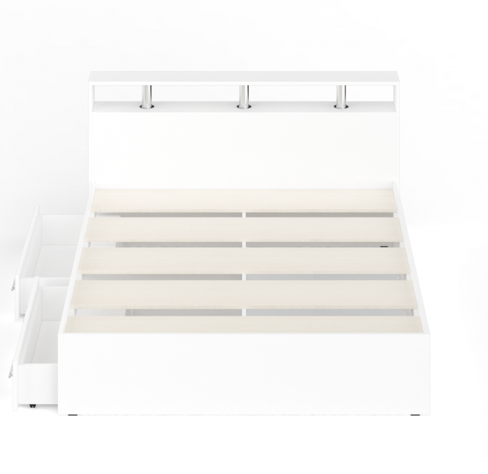 Камелия Кровать с ящиками 1600, цвет белый, ШхГхВ 163,5х217х78,2 см., сп.м. 1600х2000 мм., без матраса, основание есть