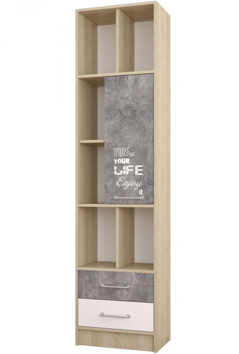 Модульная подростковая спальня Колибри-Лофт, набор 2, Дуб сонома/Ателье светлое