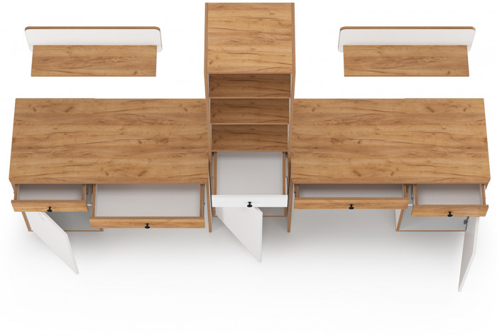 Вуди Компоновка № 11, белый премиум/дуб крафт золотой