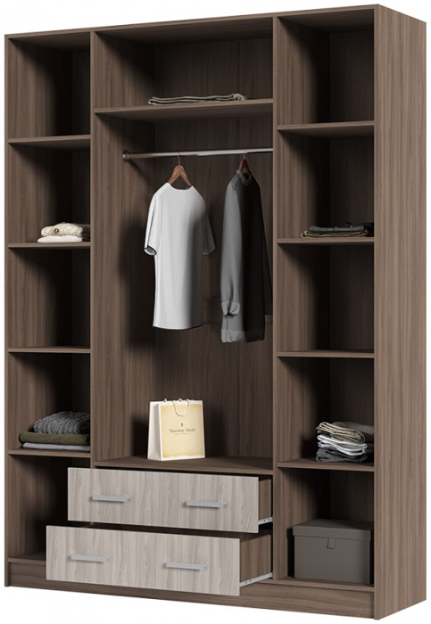 Квадро шкаф 4-х ств (1600*2200*500 мм) ясень шимо темный/ясень шимо светлый