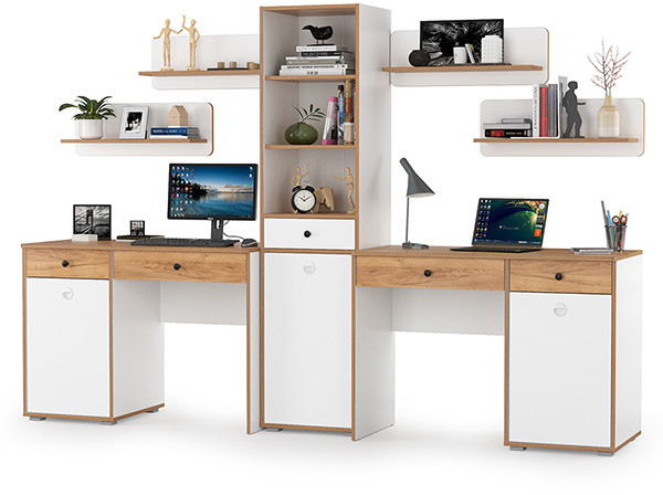 Вуди Компоновка № 12, белый премиум/дуб крафт золотой