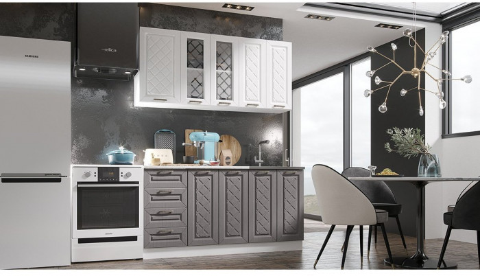 Кухня МДФ Агава 1600, антрацит