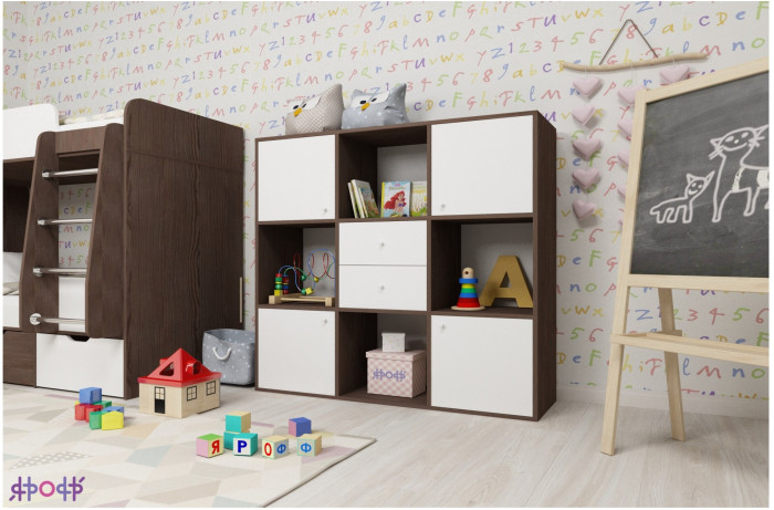 Стеллаж Джери (Венге/Ясень Анкор темный)