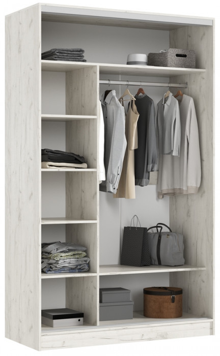 Шкаф-купе Тринити-4 (1,35 м), Дуб крафт белый