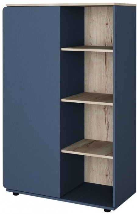 Дельта Лофт 13 Шкаф с открытыми полками (Черный / Светлый дуб)