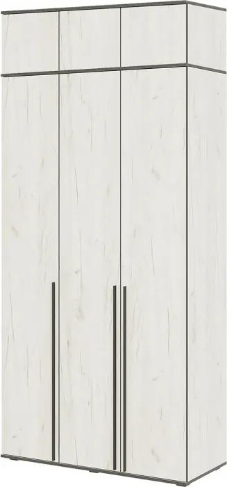 Норд Шкаф трехстворчатый 1200 + Норд Антресоль к шкафу 1200 Дуб Крафт белый