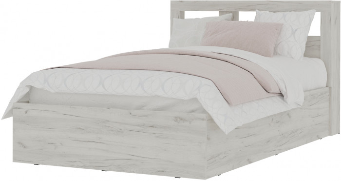 Гранд кровать 1,2  (1.272х0,950х2,210) дуб крафт белый