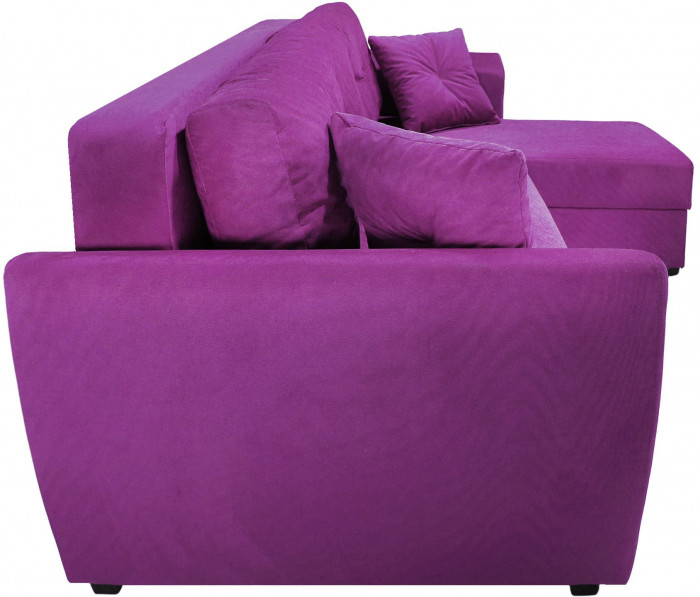 Диван-кровать угловой Амстердам Люкс, 150х200, еврокнижка, велюр, фиолетовый