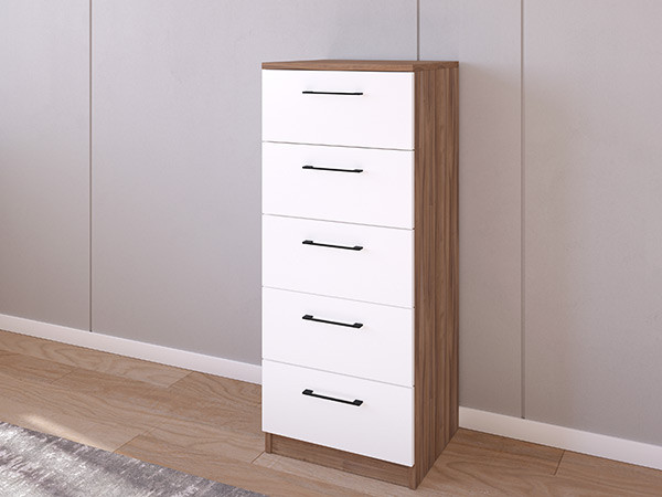 Комод 02/16 45х40х110 Орех/Белый