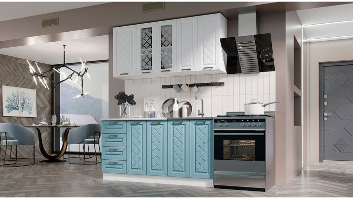 Кухня МДФ Агава 1600, Акация белая