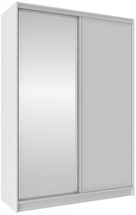 Шкаф-купе двухдверный с зеркалом 1600 Домашний Белый