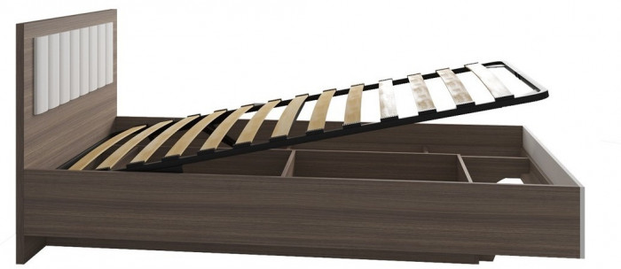 МС Роза Кровать 90, Орех Франклин карамель/Бежевый скин