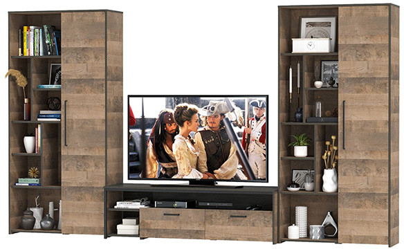 Трувор Гостиная 076, дуб гранж песочный/интра