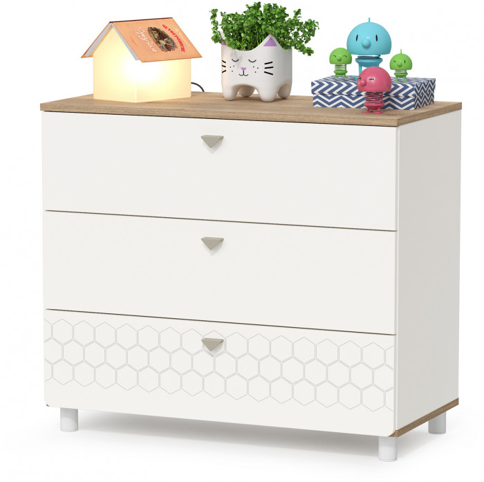 Эйп 13.334 Шкаф для одежды + 13.322 Комод, белый/дуб белый