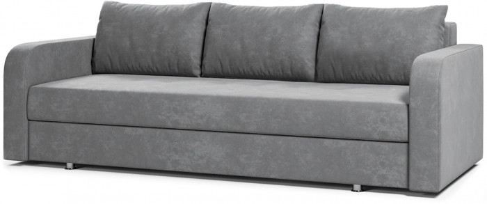Диван-кровать Вектор, еврокнижка, велюр, 140х190, серый
