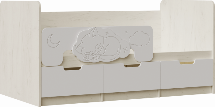 Юниор-4 Кровать 80х180 (Шарли мокко, Крафт белый)