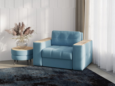 Кресло-кровать "Нави", Светло-голубой/МДФ дуб канадский