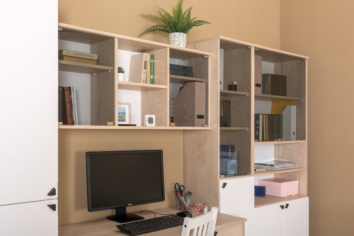 КР100 Бостон № 13, цвет дуб эндгрейн элегантный, 12.69+10.51+12.69+10.51, ШхГхВ 230,4х57,2х180 см.