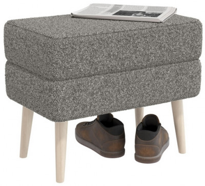 Банкетка 6-5138ТКШтем.серый Тифани, цвет ткань тёмно-серая, ШхГхВ 55х33х46 см.(прямоугольная банкетка на четырёх ножках), цвет ножек: иней