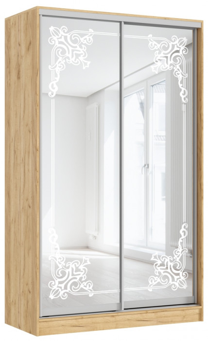 Шкаф-купе Тринити-1 (1,35 м), Дуб крафт золотой